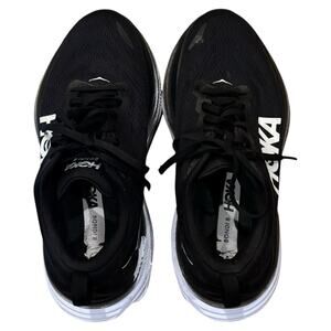 HOKA Bondi 8 Men's 8.5 Wide EE Black & White Running Shoes Max Cushion Sneakers